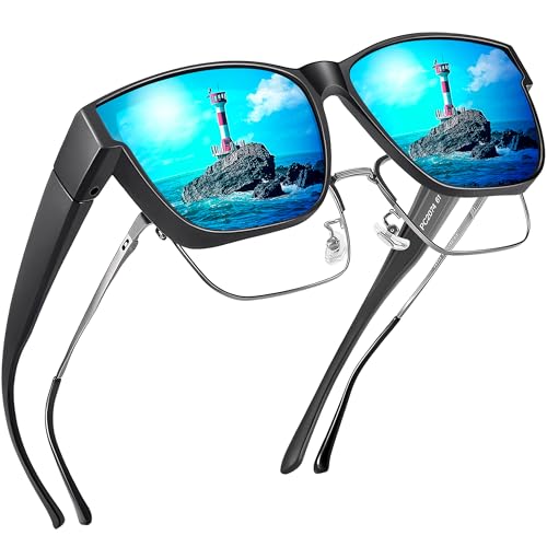 Polarized Fit Over Sunglasses for Men Women, Oversized Square Sunglasses, UV400 Protection