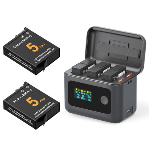 Image of Osmo 360 Battery(2 Packs) with 24W Fast Intelligent Charging Hub Compatible with DJI Osmo 360 /Action 6 /Action 5 Pro /Action 4 /Action 3 w /LCD Display Shows Battery SOC
