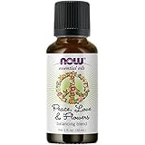 NOW Essential Oils, Peace, Love and Flowers, Sweet Floral Aromatherapy Scent, Blend of Pure Essential Oils, Vegan, Child Resistant Cap, 1-Ounce