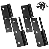 Murtenze 2.5Inch Right Detachable Lift Off Hinges, Black Iron, Painted Finish, Split Design
