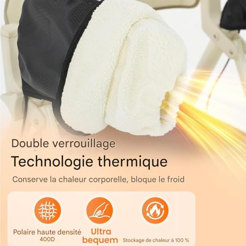 Gants pour fauteuil roulant doublés velours de qualité supérieure