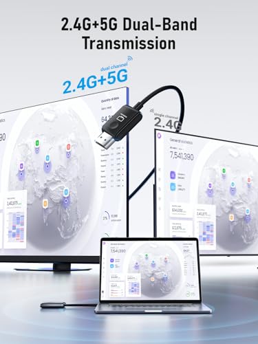 Image of Lemorele Aluminum Wireless HDMI Transmitter and Receivers (Support APP Reception), Plug&Play, 150M 1080P FHD,Stream Video&Audio from Laptop /TV Box to HDTV /Projector /Tablet for Meetings,Home Theatre