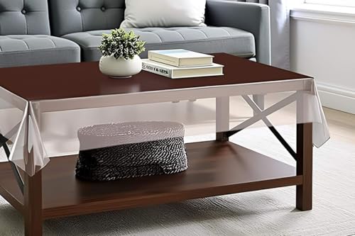 Image of The Furnishing Tree Rectangle Shaped Center Transparent Table Cover WxL 40x60 inches 0.25 mm Thickness Without Lace