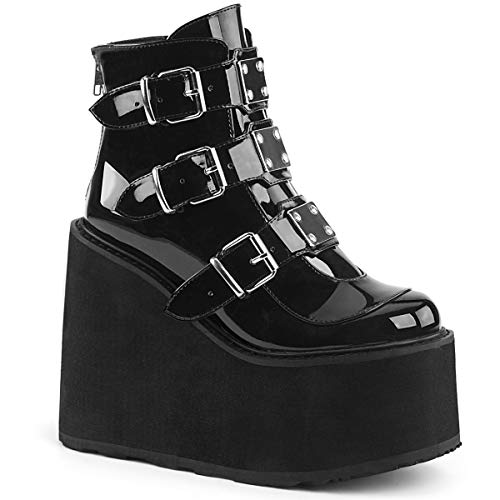 Demonia SWING-105 Women's Ankle Boots, Black Patent, 7