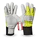 Produktbild Gebol Worker Pro Thermo Comfort, Arbeitshandschuhe aus Leder, wasserabweisende Handschuhe Herren mit kälteisolierendem Futter für den Winter, Schutzhandschuhe Gr. L (Gr. 9), Gelb/Weiß