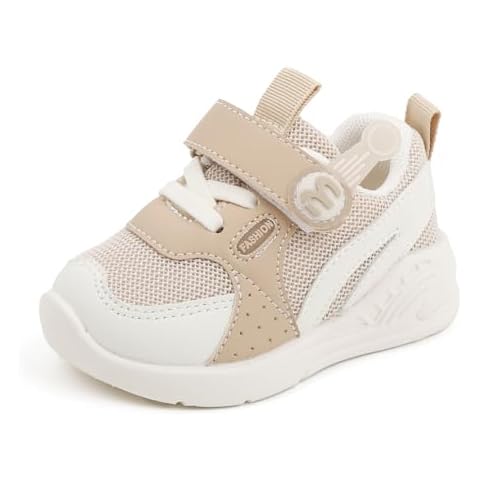 LONSOEN Toddler Boys Girls Sneakers Kids Lightweight Casual Walking Tennis Shoes Size 7.5 Toddler Khaki LON301 24 Cover