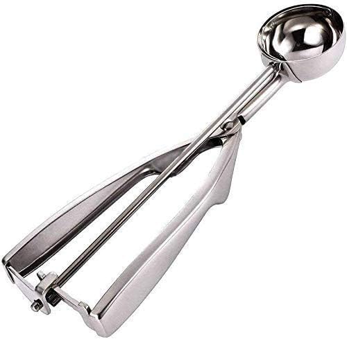 Cookie Scoop Set,JSDOIN Ice Cream Scoop Set, 3 PCS 18/8 Stainless Steel Ice Cream Scoop Trigger Include Large-Medium-Small Size, Melon Scoop (cookie scoop)