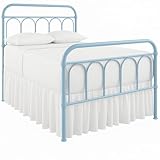 Ruffled Bed Skirt with Split Corners-Dust Ruffle - 21' Drop 100% Microfiber Soft,Sheen & Luxurious Look - Bed Skirts (White -Full)