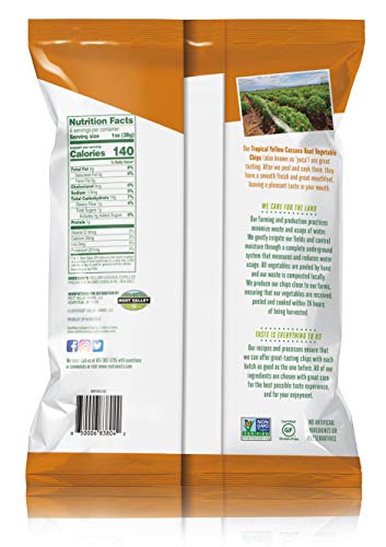 Root Smarts Tropical Yellow Cassava Root Vegetable Chips Non Gmo Yuca Chips Gluten Free Chips by Root Valley Farms (6oz, 12 Pack)