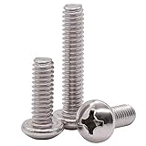 #10-24 x 3/4' Pan Head Machine Screw, Phillips Drive, 304 Stainless Steel 18-8, Bright Finish, Fully Machine Thread, 100 Pcs