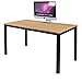 Produktbild Liabb Schreibtisch Computertisch Büromöbel PC Tisch Stabil Bürotisch Arbeitstisch Esstisch aus Holz und Stahl Einfache Montage-120 x 60 x 75cm Teak & Schwarz