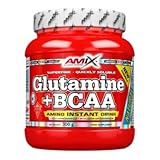 AMIX - Bcaa Glutamina - 300 Gramos - Complemento Alimenticio de Glutamina en Polvo - Reduce el Catabolismo Muscular - Óptimo para Deportistas - Sabor Natural - Aminoácidos Ramificados