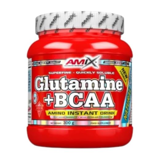 AMIX - Bcaa Glutamina - 300 Gramos - Complemento Alimenticio de Glutamina en Polvo - Reduce el Catabolismo Muscular - Óptimo para Deportistas - Sabor Natural - Aminoácidos Ramificados