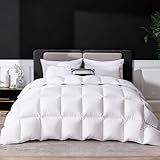 LESNNCIER Luxury Goose Feathers Down Comforter Oversized King Size, 750 FP Fluffy All Season Duvet Insert Oversized King, Ultra-Soft Hotel Bedding Comforter with Sorona Fill (White, 116x94 Inches)