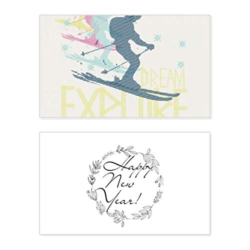Tarjeta de Año Nuevo de esquí ideal para amantes de los deportes de invierno