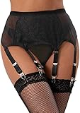 ohyeahqueen Plus Size High Waisted Garter Belt for Women Mesh Lace Suspender Belt with 6 Straps Meta