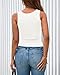 BTFBM 2026 Spring Tops for Women Summer Scoop Neck Ribbed Henley Button Sleeveless Casual Basic Tank Top Clothes Outfits(White, X-Large)