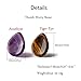 4PCS Thumb Worry Stone Healing Crystals Sets Amethyst Tiger's Eye Rose Quartz Obsidian Hand Carved Stones Gemstone Pocket Natural Meditation Reiki Water Drop Shaped Palm Stone for Anxiety Therapy