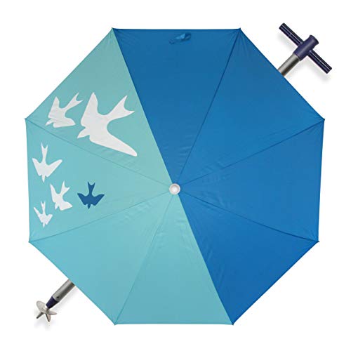 Pincho Sombrilla de Playa Ø180 cm Acero, Tela poliéster con protección UPF 50+, Sistema, Punta de...