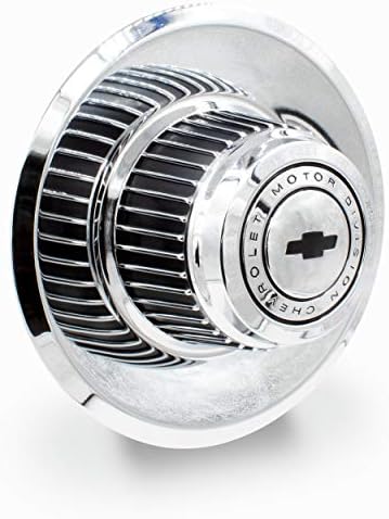 Wheel Accessories Parts Aluminum Rally Rallye Wheel Cap Rim Tall Derby Center Cap with Bow Tie; Official GM Licensed (Chrome) Chevy Hubcaps Rally Wheel Center Caps