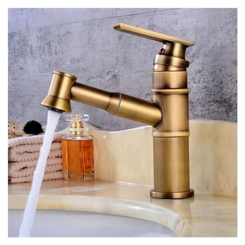 Robinet lavabo antique bronze et chrome pour vasque rétro élégante
