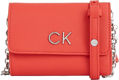 Di colore rosso Calvin Klein Portafoglio Donna a Tracolla, Rosso (Aurora Red), Taglia Unica