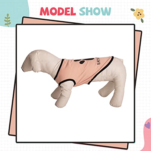 Image of Lulala Printed Pet Shirt Summer Pet T Shirt Cool Puppy Dog T-Shirts Soft Breathable Dog Sweatshirt for Small Medium Dogs Cats (Heart Love Paw Pattern (Pink, 30 INCH)