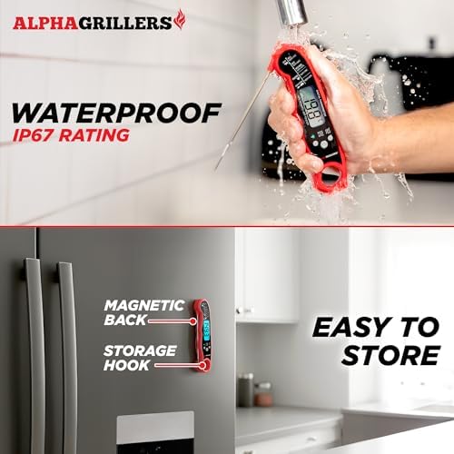 Alpha Grillers Instant Read Meat Thermometer Digital, Cooking, Food, Grill - 4