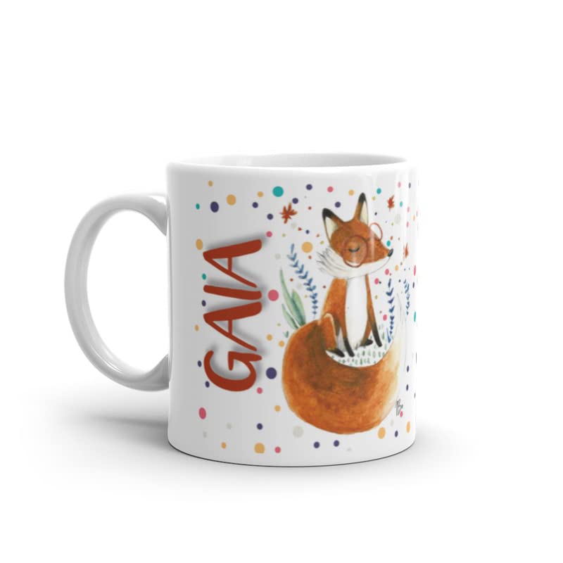 Paolo Chiari Tazza in Ceramica Caffè e Tè, Personalizzata con Nome, Idea Regalo Compleanno per Amici e Familiari, Certificata per Alimenti, Adatta al Microonde, Made in Italy (Gaia)