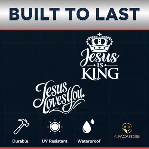 Pegatinas Jesus is King de 15 cm vinilos religiosos coche pack de 2 4