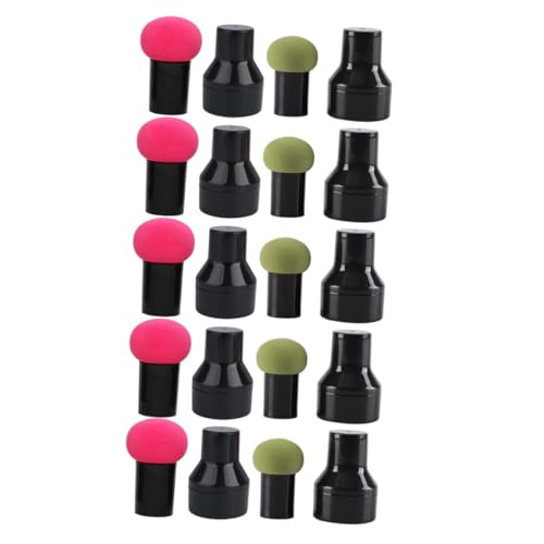 Gogogmee 10 Juegos Esponjas Maquillaje de Doble Seco y Húmedo Puff de Base y Seguro para Mujer Herramientas Cosméticas con Mango y Caja Fácil Limpieza y Durabilidad
