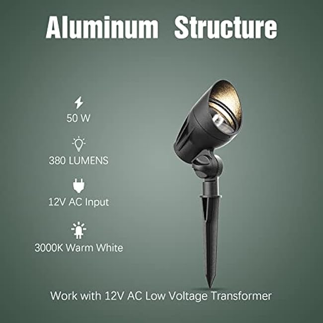 Malibu 8301-9601-01 50 Watt Cast Metal Flood Lights, Black Matte