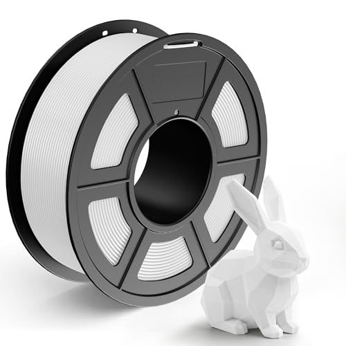 Image of TECBEARS PLA Filament 1.75mm, Neatly Wound 3D Printer Filament, Dimensional Accuracy + /- 0.02 mm, 1Kg Spool(2.2 lbs), Fits for Most FDM 3D Printers, White