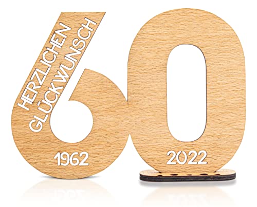 DARO Design - Holz-Schild Gästebuch - Geburtstag Jubiläum - Deko Zahlen 60 Jahre mit Jahreszahlen Cover