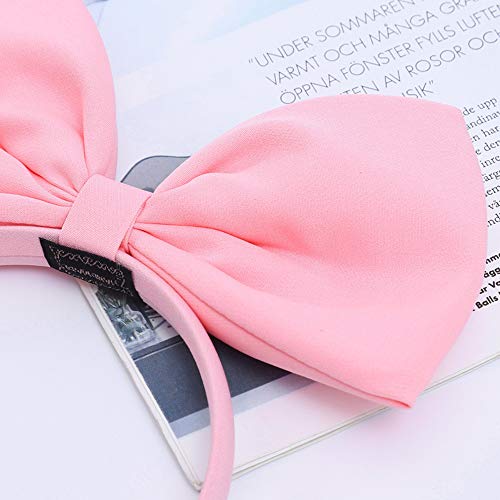 Bow Headband Bowknot Hair Bands Headpiece Women Bow Hairband Hair Hoops Holiday Party Decoration Cosplay Costume Cute Christmas Halloween Festival Carnival Handmade Bows Hair Accessories 1 Pack Pink #TOP5