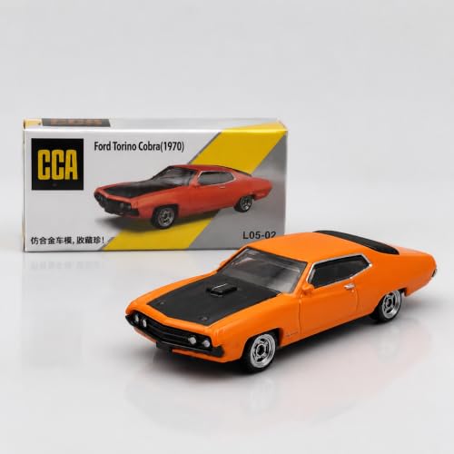 Image of Wizplex CCA Officially Licensed Ford Torino Cobra 1970 1:64 Scale Die Cast Metal Car - Collectible Alloy Classic Muscle with Free-Rolling Wheels, Display Showpiece for Kids 3+ & Car Enthusiasts