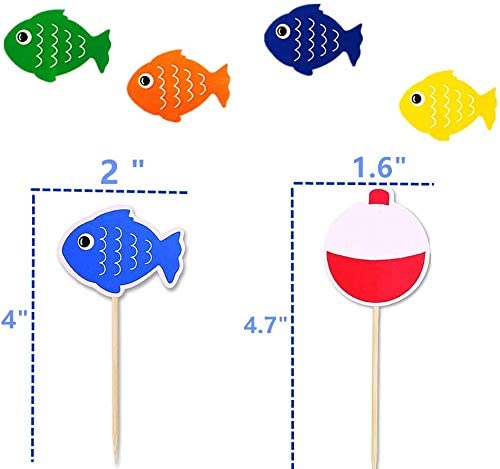 Jevenis The Big One Cake Topper Fishing Cupcake Topper Ofishally One Cupcake Topper Fishing Decoration Supplies #TOP4
