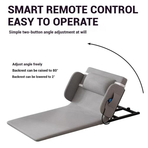 Respaldo de cama eléctrico ajustable con control remoto con cable, rango de elevación de 2-80° para mayor comodidad y apoyo en el cuidado del hogar