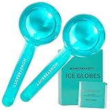 MonétBeauty Ice Globes for Face, Freezer Safe and Highly Effective Facial Globes for Daily Beauty Routines, Face Roller to Reduce Puffiness, Enhance Circulation and Complexion (Blue, No Glitter)