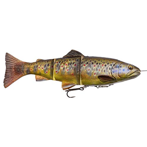 Savage Gear - Leurre 4D Line Thru Trout - Truite en caoutchouc à l'aspect naturel - Pour la pêche - Appât pour brochet, Dark Brown Trout, 25cm / 193g 