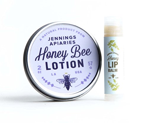 Honey Lip Balm And Lotion Bundle - Great Gift Set for Her - All Natural - Works On All Skin Types - Facial moisturizer - Psoriasis, Eczema, Minor Skin Irritations
