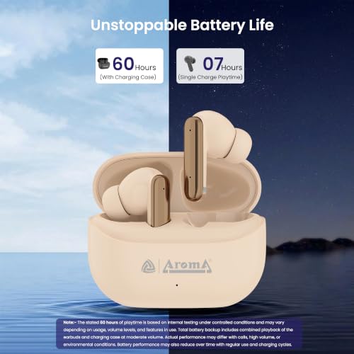Image of AROMA TWS31 with Upto 36 Hrs* Playtime BT V5.4, Type C Fast Charging True Wireless Earbuds