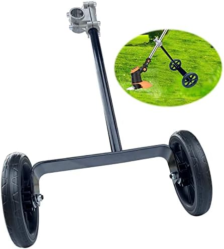 JOOPSAM 19.48" Adjustable Height String Trimmer Support Wheel with 26mm Handle Clamp, 6" Wheels Walk Behind String Trimmer Auxiliary Attachment for Easy Push Weed Trimmer Grass Cutter