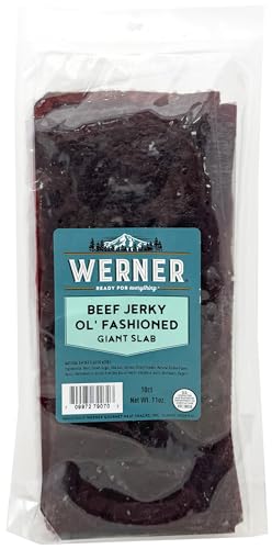 Werner Beef Jerky Slab 10 Count – Giant Jerky Slab, Jerky Sheets Thinly Sliced Beef Jerky Bulk Pack (Ol' Fashioned)