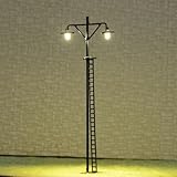 lampe gare du nord  Zoegneer 4 pièces lumières de Cour LED à l\'échelle Ho avec 4 Lampes Chaudes + 4 résistances + 4 écrous pour modèle de Lampe de Gare routière Pos(A)