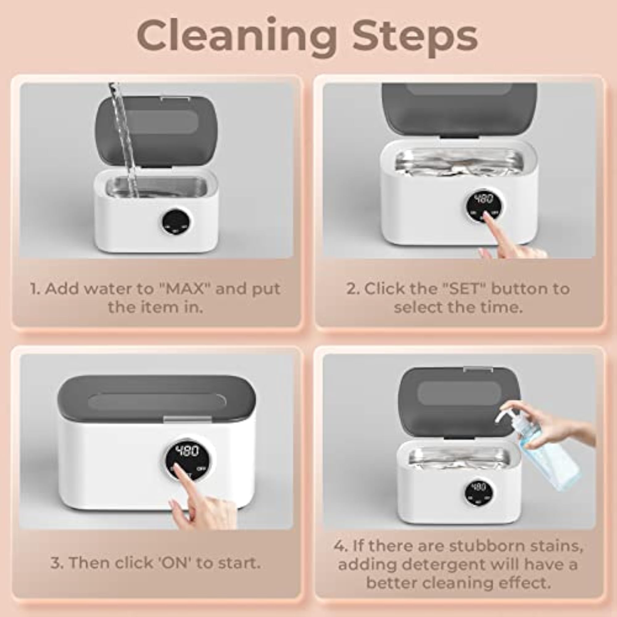 Ultrasonic Jewellery Cleaner 20Oz 600ml