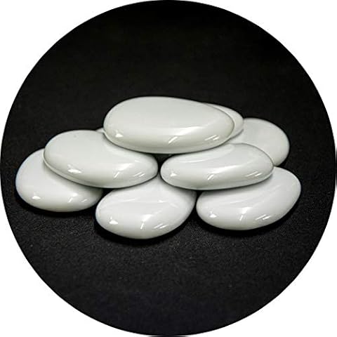 Specialist Aggregates ® - 25 Large White, Flat Glass Pebbles/Nuggets/Stones. Perfect for Pebble Painting Cover