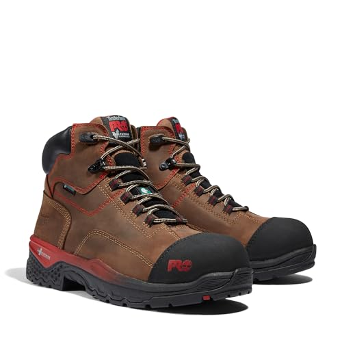 Timberland PRO Timberland PRO Men's Bosshog 6 Inch Composite Safety Toe Puncture Resistant Waterproof Industrial Work Boot, Brown/Red-2024 NEW, 11 W US