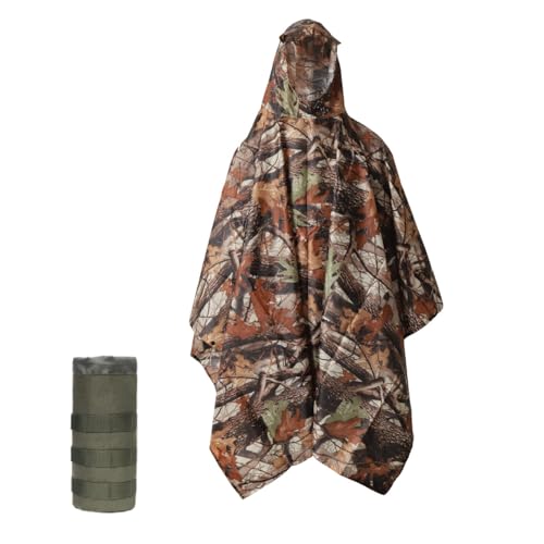 Poncho camouflage imperméable avec capuche grande taille pour le camping