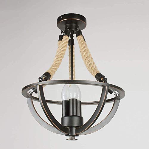Plafonnier en corde de chanvre style américain pour couloir et entrée